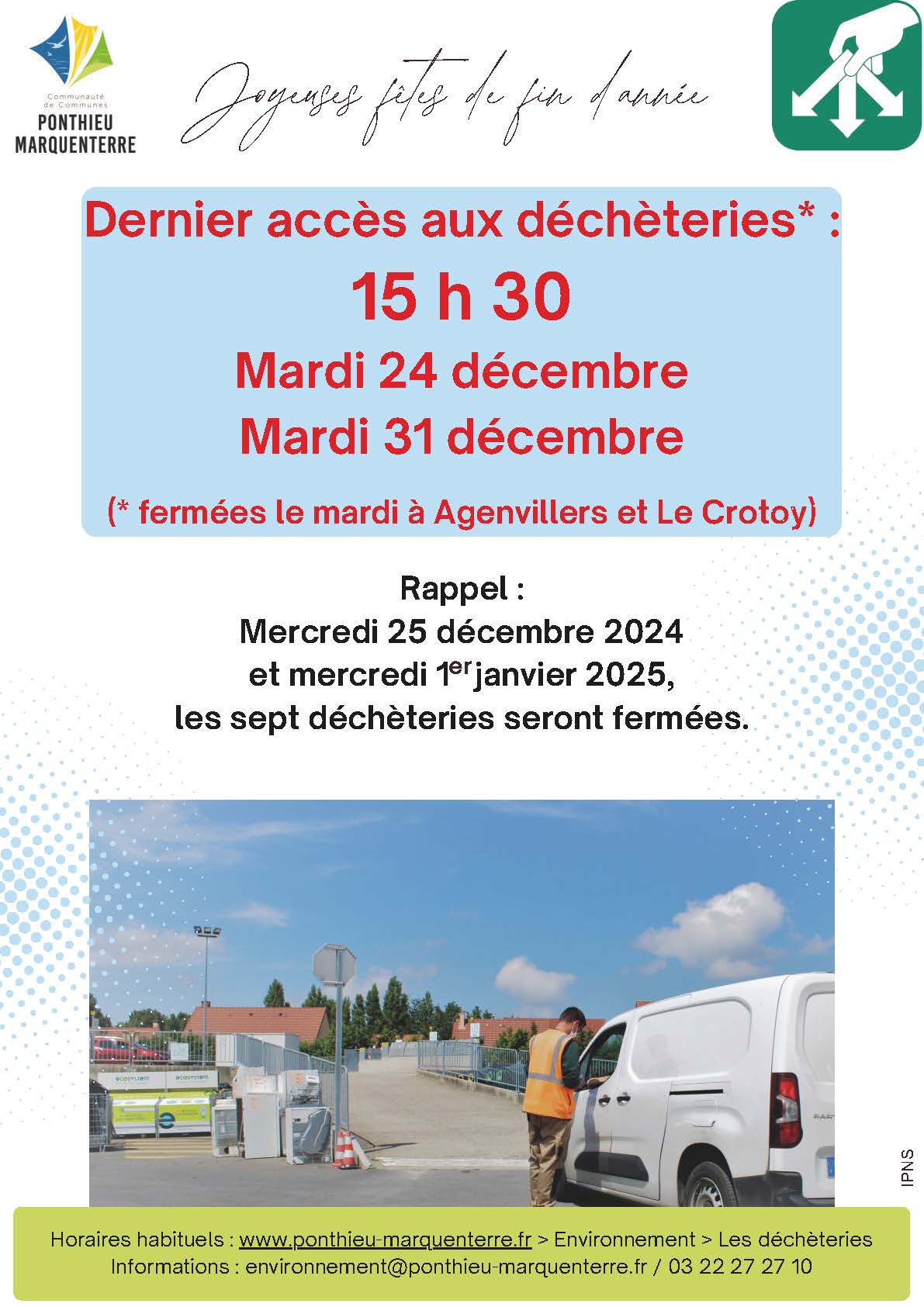 You are currently viewing Fermeture le 24 et le 31 des 7 déchèteries